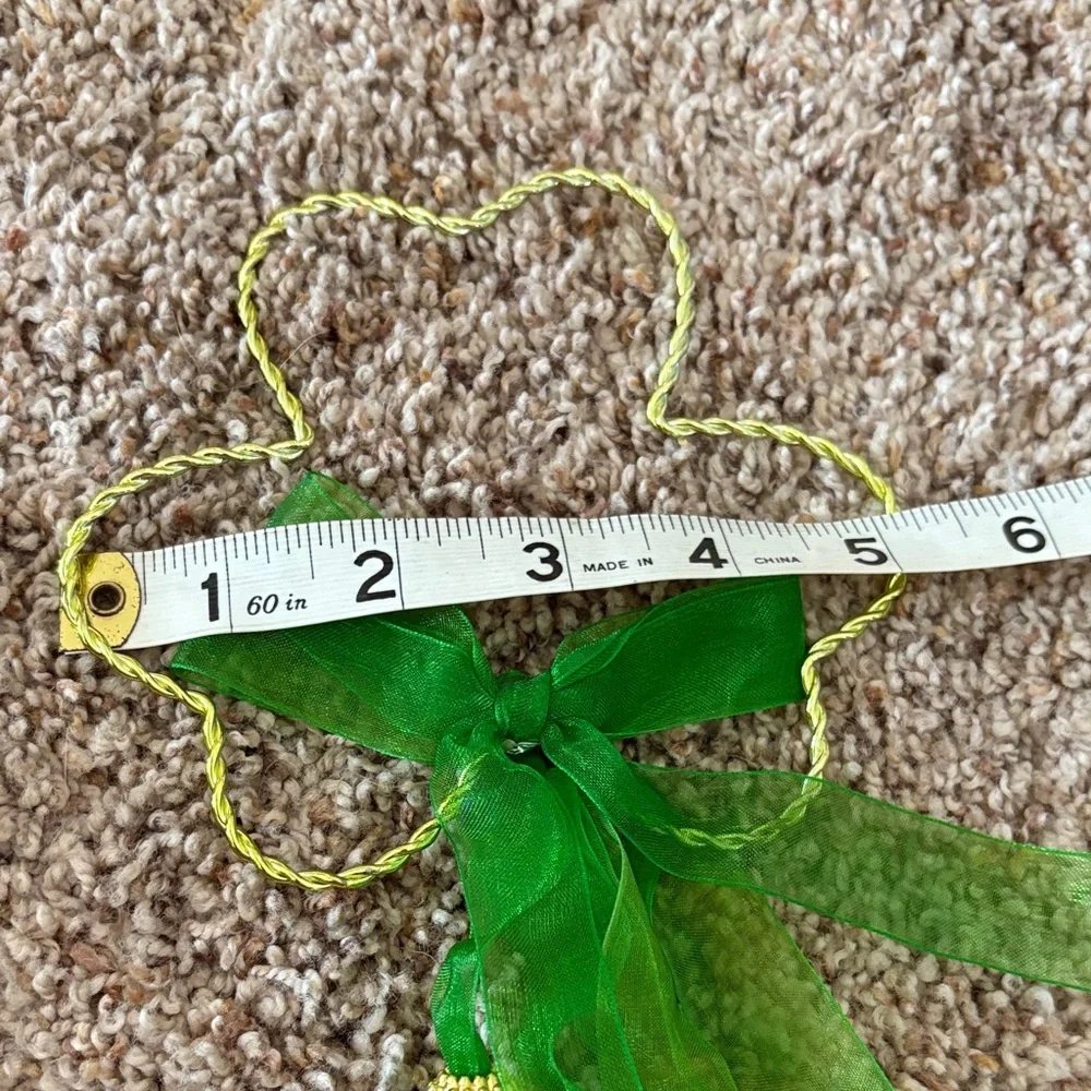 Festive Green and Gold Garland with Bells